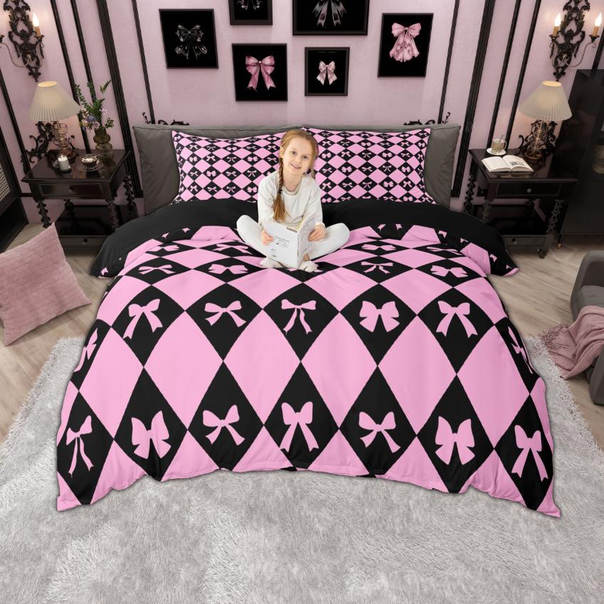 

Homewish Милий комплект підодіяльника з бантом для дівчаток, Постільна білизна в стилі принцеси, Комплект підодіяльника з бантом-метеликом DE M 155x220cm 2pcs&set