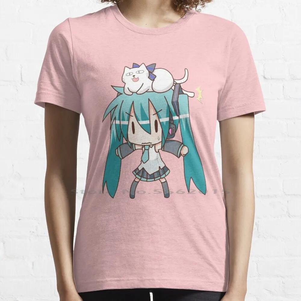 Miku T Shirt 100% Cotton Kawaii Manga Anime Girl Japanese Short Long Sleeve Tee Top