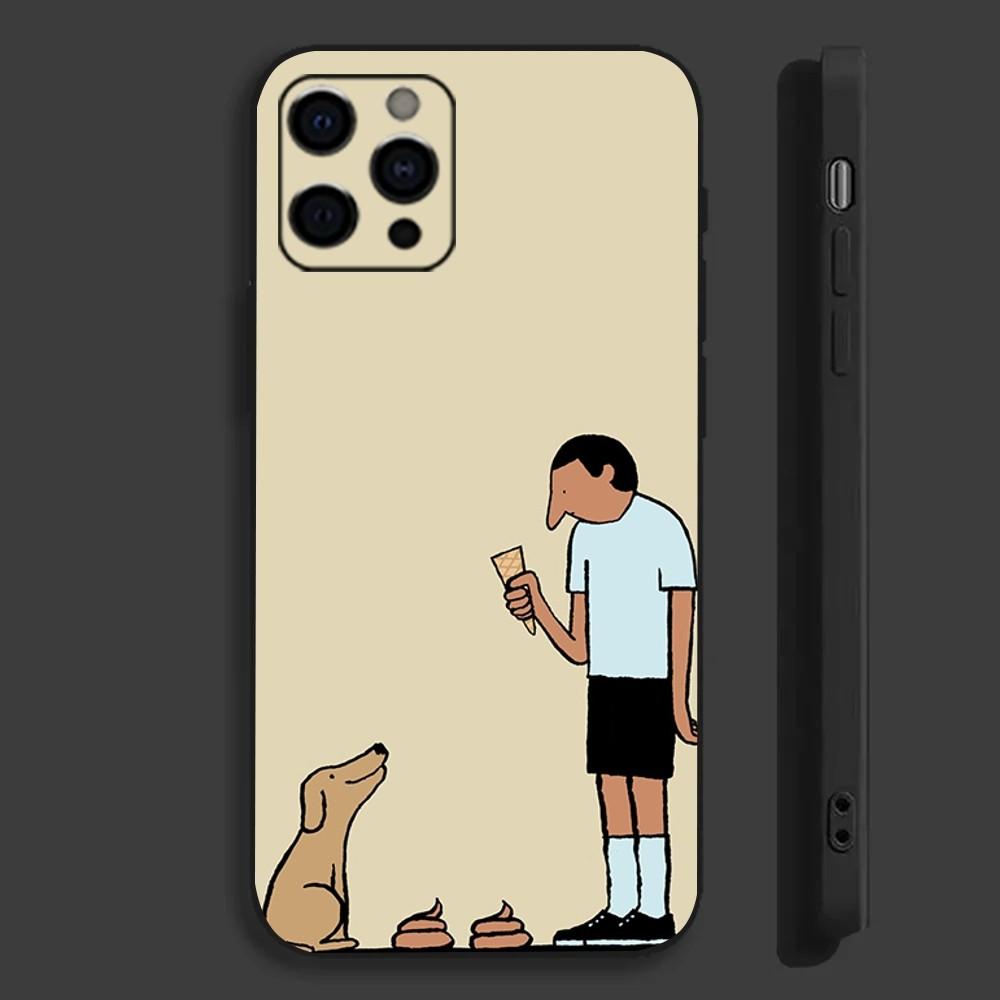 Jean J-Jullien Art3 Phone Case For Apple iPhone 15,14,13,12,11,Pro,X,XS,Max,XR,Plus,Mini Soft Black Cover