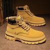 Fashion Men's High Top Boots Outdoor Ankle Boots for Men Lace-Up Comfortable Men Leather Boot Fashion British Tooling Boots Botas Hombre