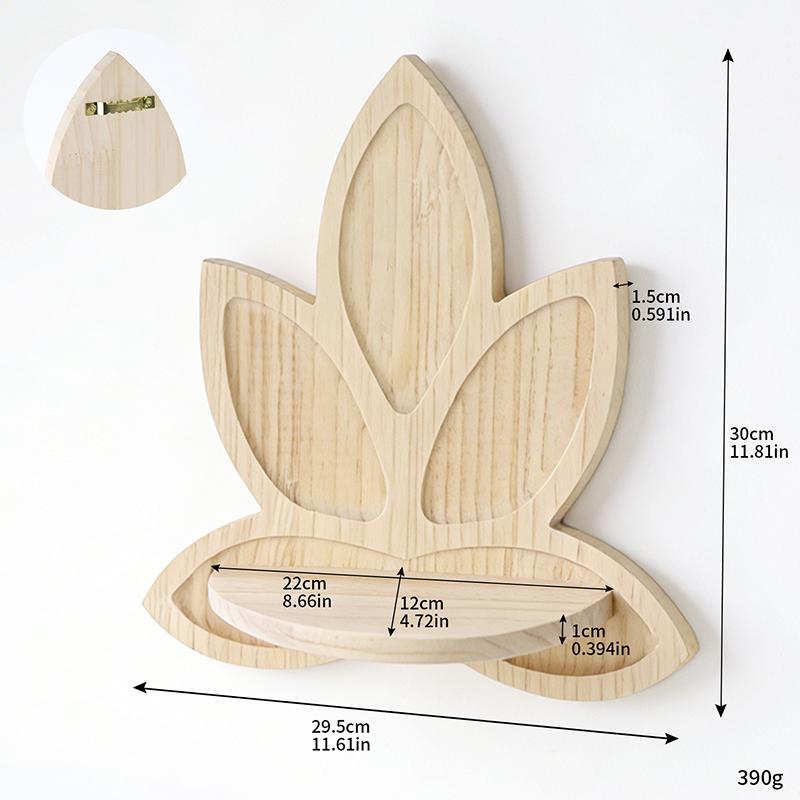 1 Supporto per Santuario a Forma di Loto Portafiori in Legno da Parete Rastrelliera per Stoccaggio e Esposizione