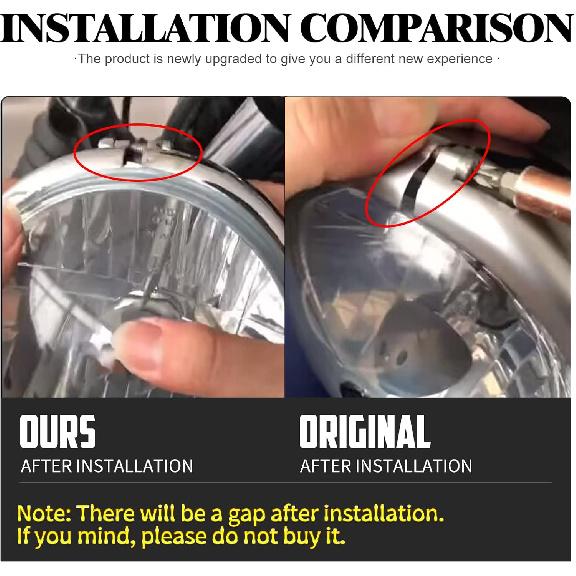 HDBUBALUS Headlight Trim Ring Head Lamp Decorate Ring Fit for Harley Softail Street Bob 2018-2024 1 Pc (Chrome)