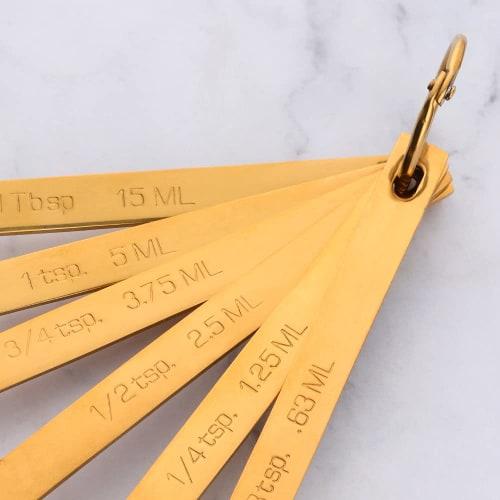 Set of 6 Measuring Spoons, Condiment Spoons, and Cooking Spoons, Made of 18-8 Stainless Steel, Convenient Small Items, Compact Storage, Non-Slip, Styl