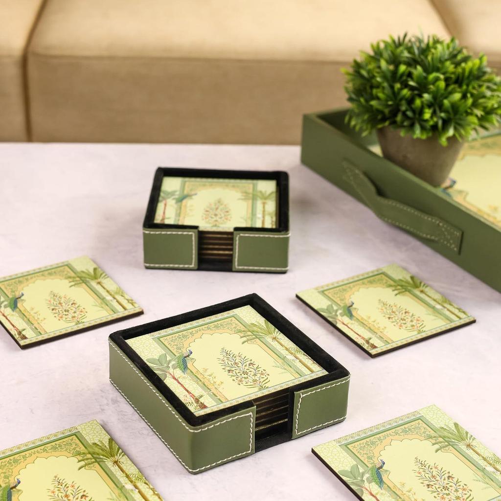 Leather Coasters - Tea Coaster - Dining Table Decor Accessories - Coster Set For Dining Table For Hot Pots