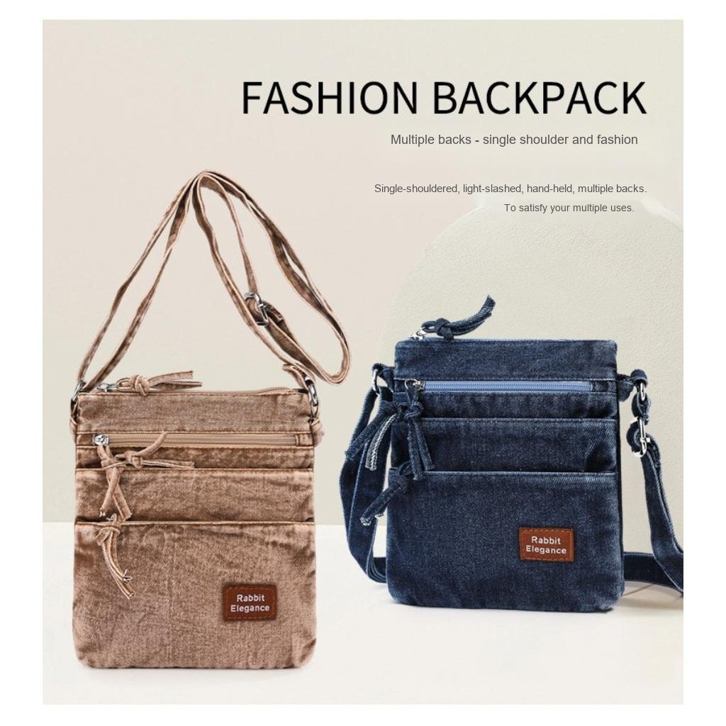 Xeie Thuk Borsa a Tracolla Unisex Denim Multi Scomparto Quotidiana
