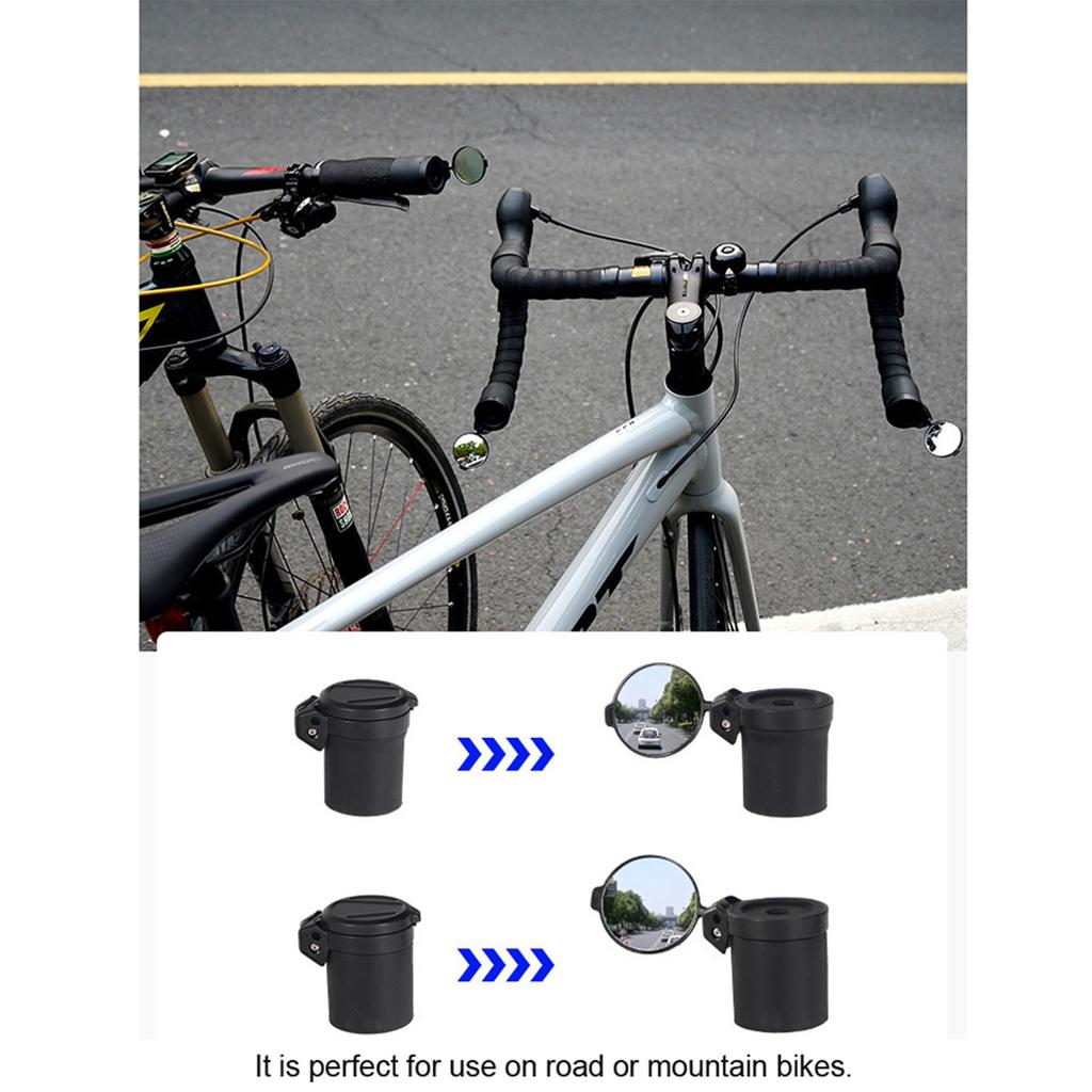 Bike Handlebar Rearview Mirror Bicycle Bar End Mirror 360 Degree Rotatable Safety Cycle Rear View Mirror with 28 32mm
