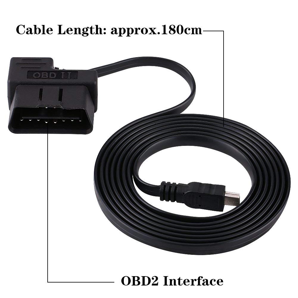 Qiilu Mini USB Cable Car OBD To II OBD2 EOBD