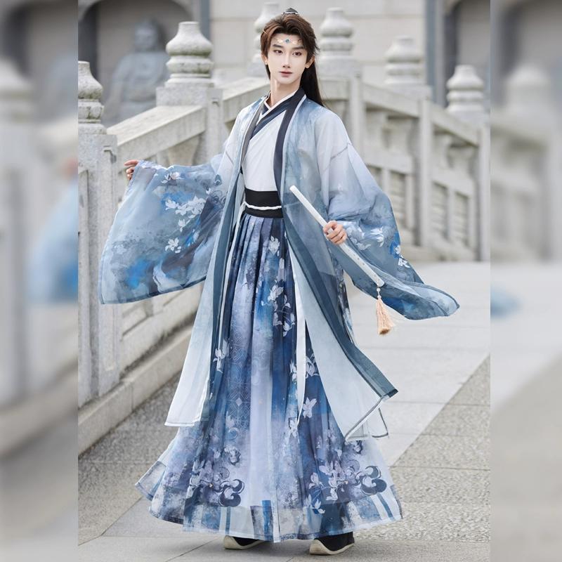 Chinese Wei And Jin Dynasty Style Hanfu, Performance Stage Suit For Male And Female Knights
