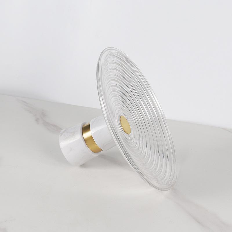 Marble Base Decorative Tray, Round Transparent Glass Fruit Tray, Living Room Desktop Organizing Container, Small Accessories