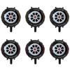 6 Pack of 18 Inch Racing Theme Party Decorative Wheel Balloon Black and White Square Balloon Set