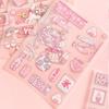 4 fogli adesivi anime autoadesivi impermeabili PET scrapbooking cancelleria cartoni animati decalcomanie per la casa