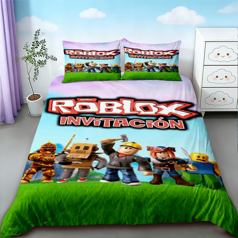 Kids Gifts Roblox Duvet Cover Cartoon Roblox Bedding Set Breathable Comfortable Quilt Cover For Bedroom Decor Dormitory