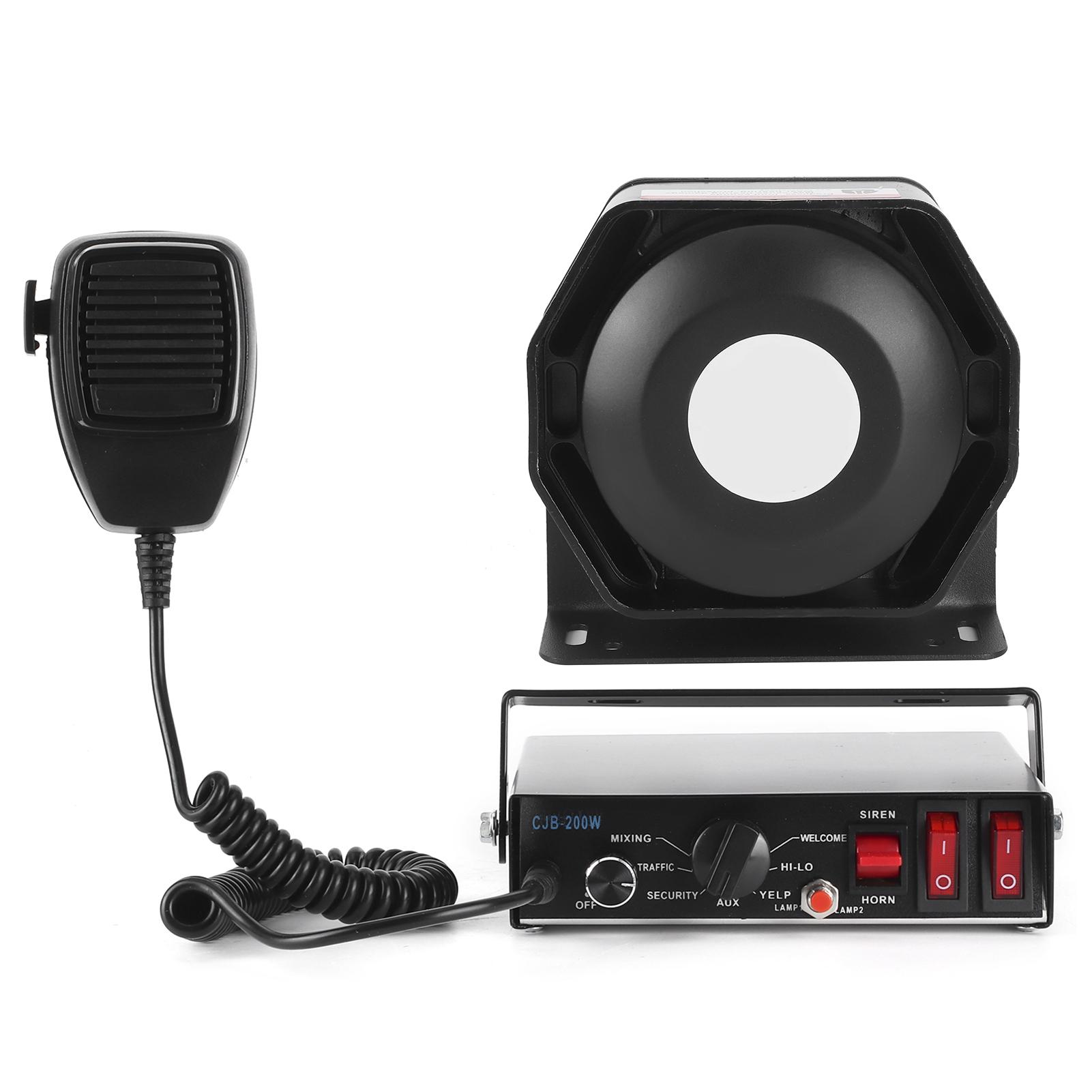 

Комплект сирены 200 Вт DC 12 В, динамик, 8 тонов, 130 дБ громкий звук, с 2 светодиодными лампами, универсальный интерфейс для транспортных средств