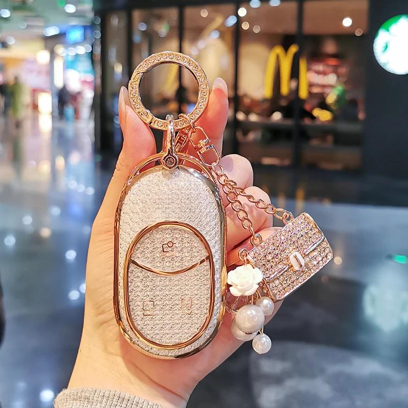 Keycase For Nio Et7 Es6 Es7 Es8 Ec7 Ec6 Ec7 Et5 Et5T Keycover Key Shell Keychain 23 Buckle Diamond Car Key