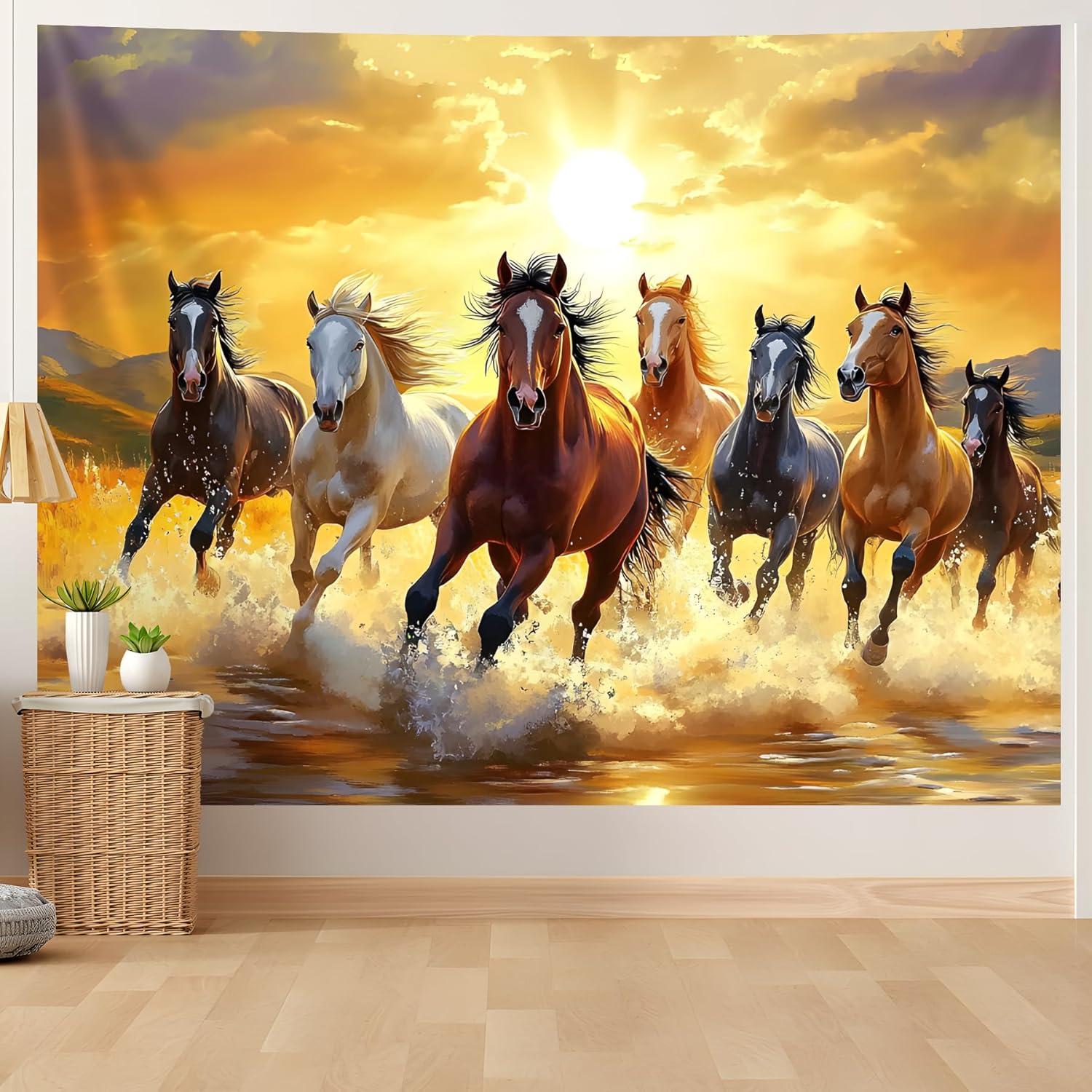 Tapestry aohmpt horse wall art stallion 75x100