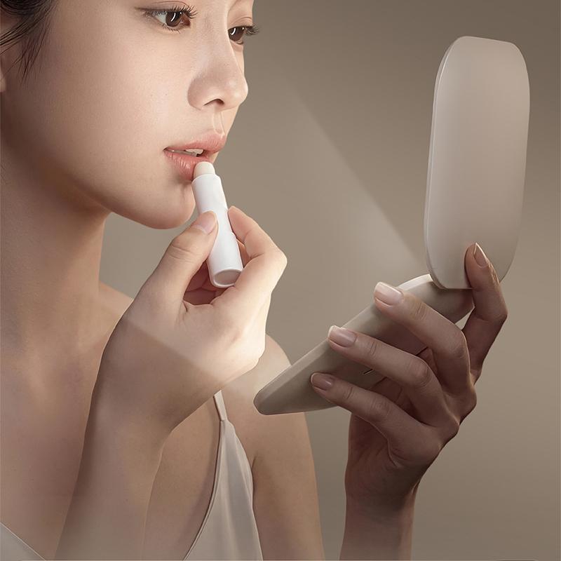 LED Makeup Mirror, Portable 3 Color Lighted Vanity Mirror, Cute Folding Travel Mirror for Purse