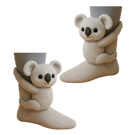 Knitted Animal Socks Warm Floor Socks with Cute Animal Dolls Indoor Winter Socks