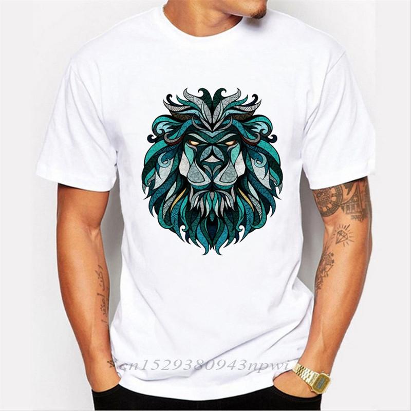 2020 T shirt Men Crown Lion 3D White printing Mens Tshirt Fashion Animal Casual ShortSleeve oneck hipster tops harajuku  tee
