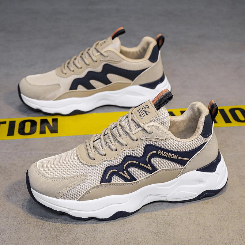 

Мужская обувь новая мужская весенняя сетчатая дышащая повседневная спортивная обувь для бега модная и легкая платформа кроссовки для папы 44 хаки