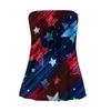 Tops Tubo de Verão para Mulheres, Camiseta Sem Mangas Estampada Fofa Sexy Ombro a Ombro