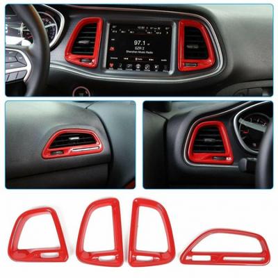 4PCS Center Console Air Condition Outlet Vent Trim for Dodge Challenger 2015+
