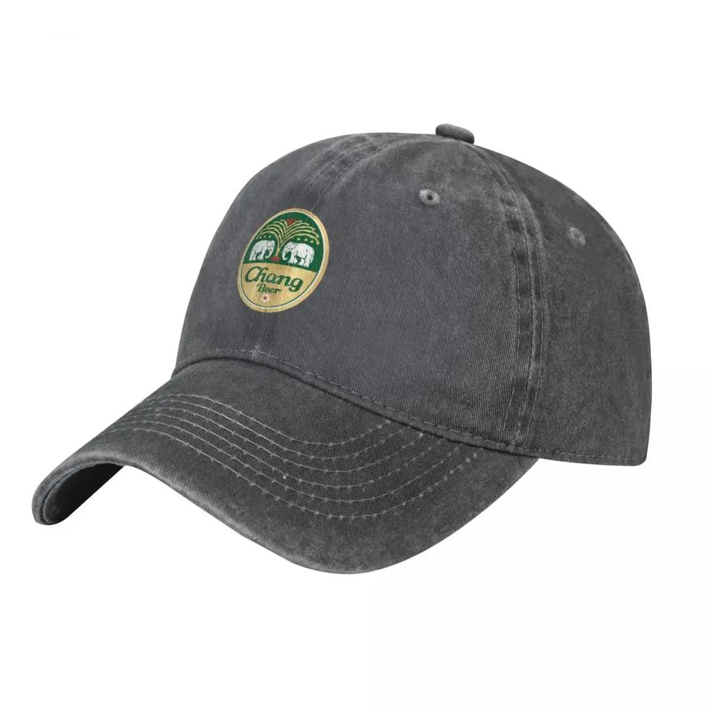 Chang Beer Thailand Logo Brauerei Traditionelles Logo Baseballkappe Sonnenhut Militärkappe Unisex Papa-Hut Schwarz Unisex Damen