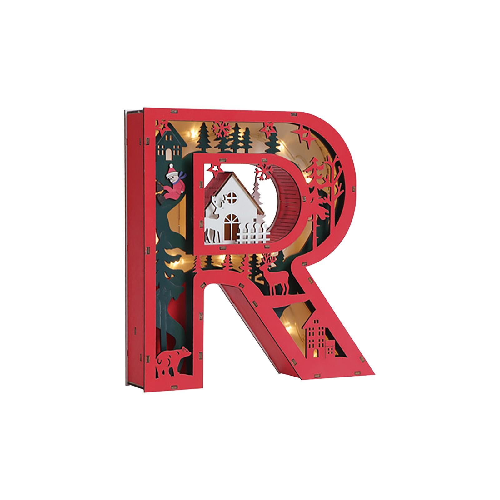 Деревянные буквы светящиеся украшения рождественские персонализированные модные украшения для дома ремесленная лампа One Size