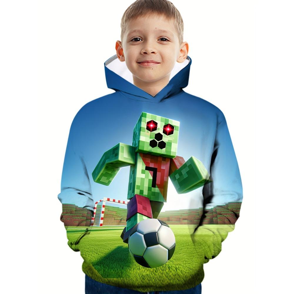 Spring Autumn Men's Clothes Men's Hoodies Long Sleeve Building Block Print Casual Autumn Clothes Top Women's Clothing