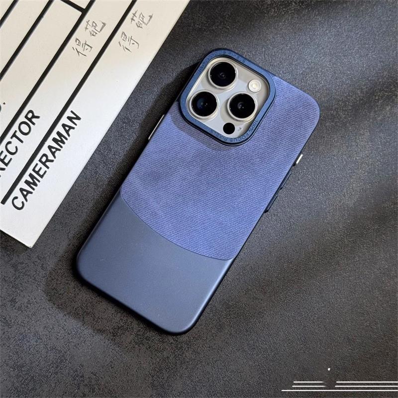 Luxury Fleece-Trimmed Magnetic Phone Case IPhone 15 Pro Max 14 With Shockproof Full Cover Stand