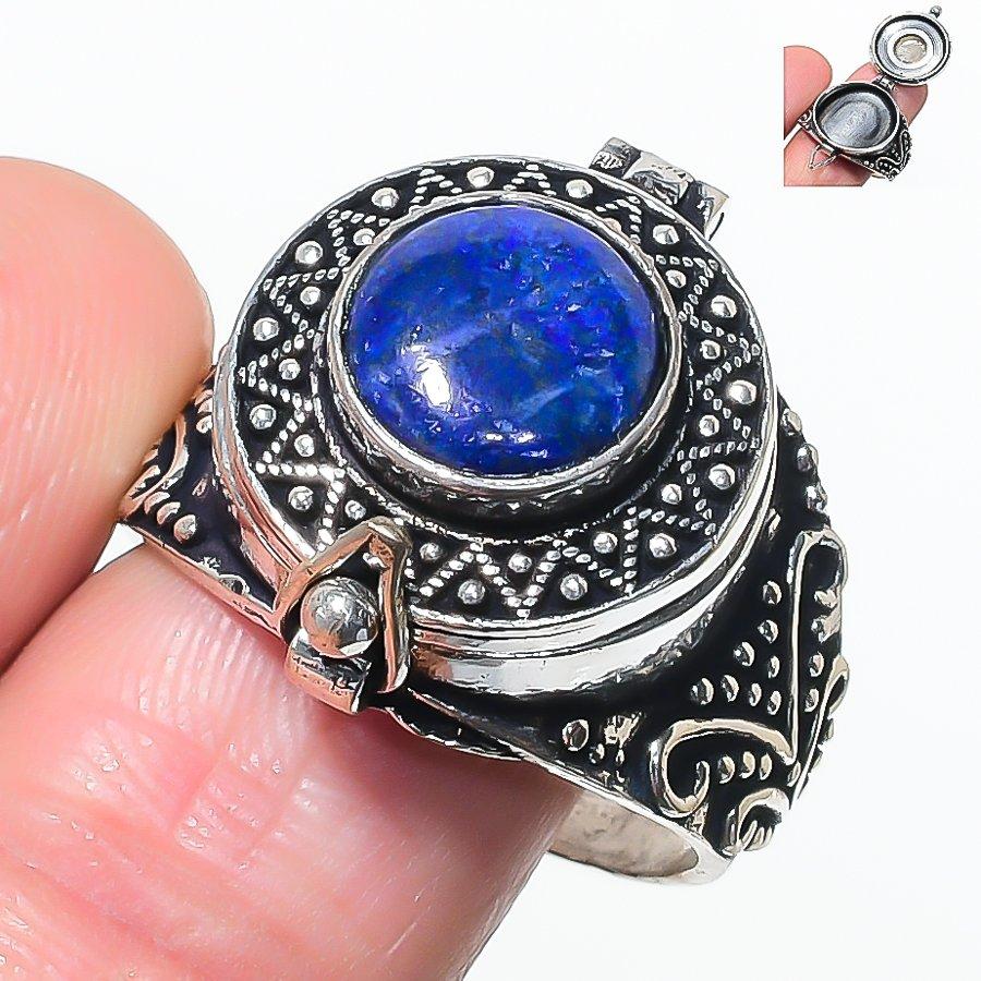 Natural Lapis Lazuli Gemstone 925 Sterling Silver Jewelry Ring Size 11 AR-17288