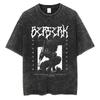 Spălat Bumbac Berserk Bărbați Vintage Japonia Anime Cămăși Oversize Streetwear Vară Mânecă Scurtă Tricou Topuri Largi din Bumbac