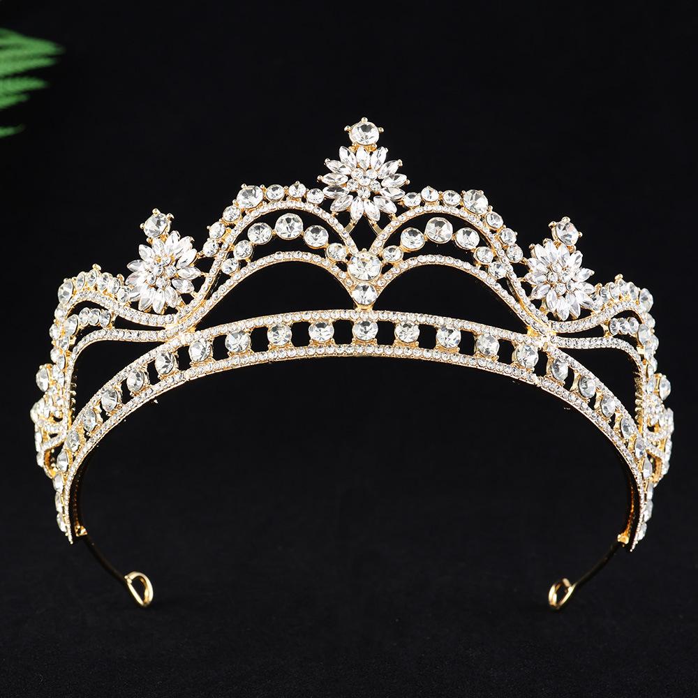 European & American Bridal Rhinestone Queen Crown Headdress for Photography & Birthdays