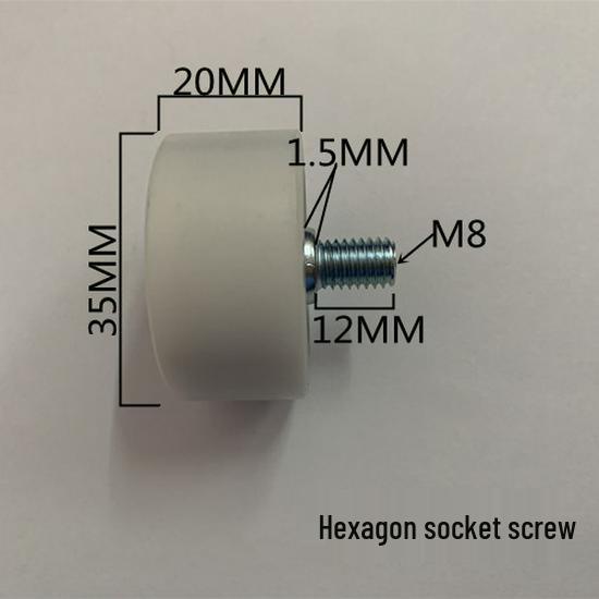 626 Rubber-Coated Nylon Roller with Shaft, 608 Bearing Pulley Wheel Guide