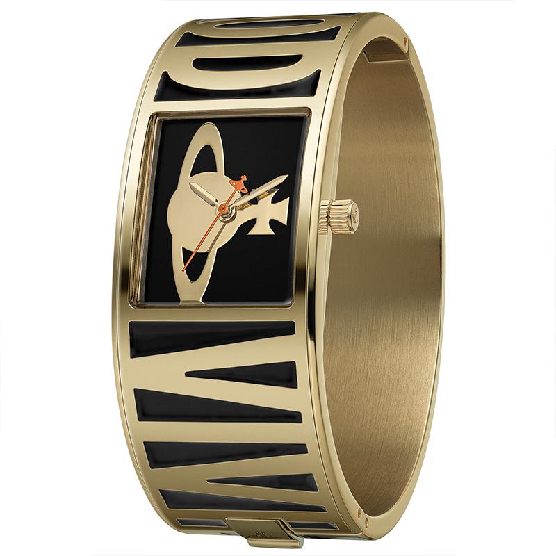 

Vivienne Westwood Quartz Watch Stainless Steel Bracelet 37Mm Black Dial Saturn Luxury Bracelet Watch Women watches Silver DWVV325BKGD Regular Watch Box