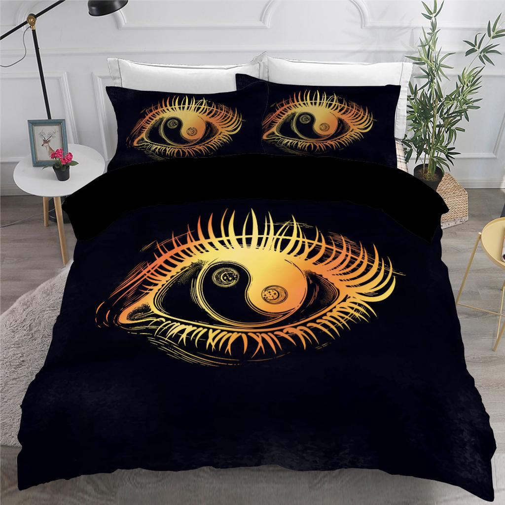 Povlečení s potiskem Jin a Jang 3D potisk Drby pro děti, teenagery, dospělé Přikrývka King, Queen size Polyesterová ložní souprava