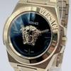 Used [Extremely Good Condition] VERSACE VE8D Medusa Black Dial GP Quartz Men's Watch Gold Swiss Made