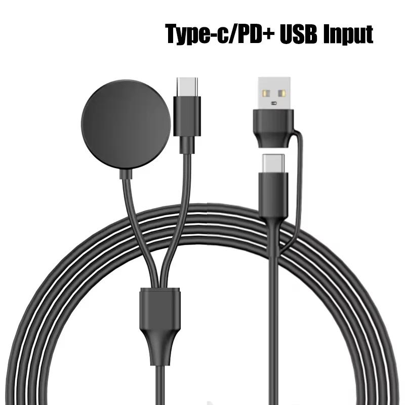 Portable Magnetic Watch Wireless Charger 2 In 1 Type C Pd Usb Fast Charging Cable For Samsung S23 Ultra Galaxy Watch 6/5/4  Pro