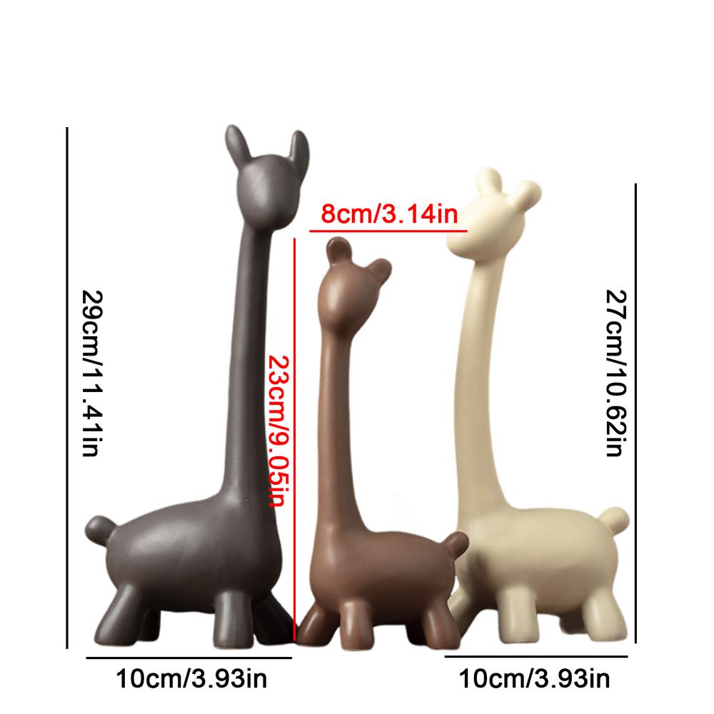 Family Of Three Figurine 3PCS Creative Ceramic Animal Sculpture Art Figurines For Family Lovely Home Accessories For Living Room