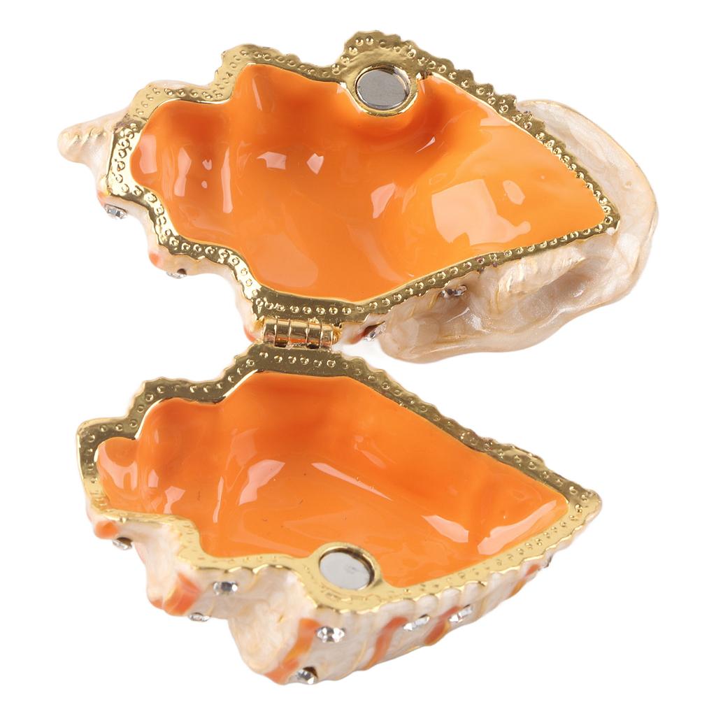 Boîte à Bijoux en Métal Exquise Forme de Coquillage Alliage Boîte de Rangement pour Bijoux pour Décoration de Bureau