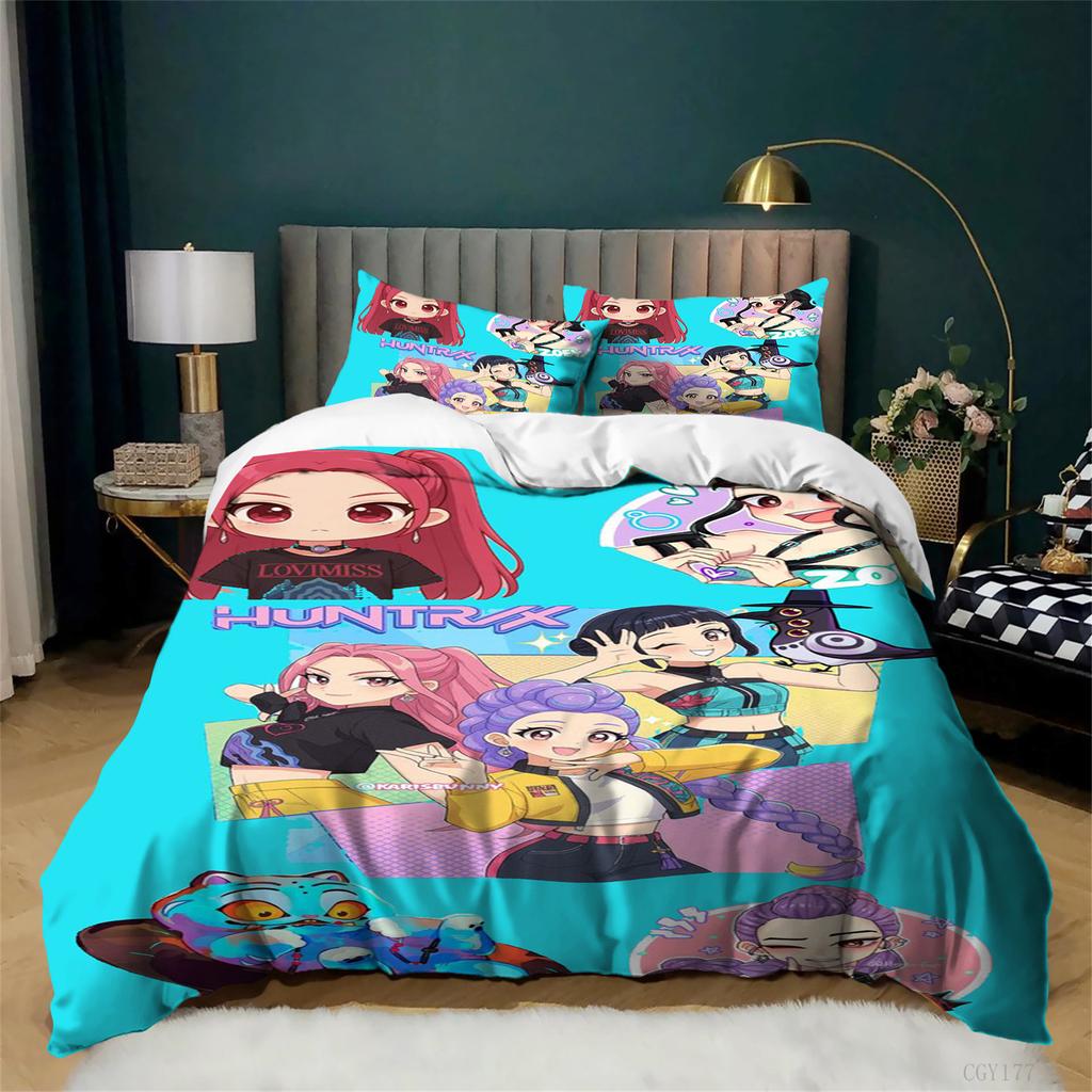 Kpop Bedding Sets Soft Breathable Duvet Cover Sets Twin Size 3 Pieces Lightweight Quilt Cover For All Season
