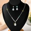 Funkelndes Strass- & Zirkon-Braut-Halsketten- und Ohrring-Set - Elegante Hochzeitsaccessoires