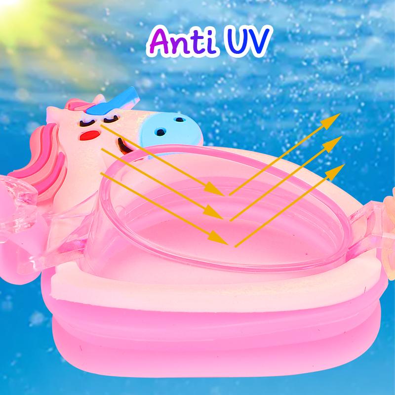 Profesionální plavecké brýle Dívčí kreslené plavecké brýle se špuntem do uší Vodotěsné plavecké brýle proti zamlžování pro děti Dětské dárky