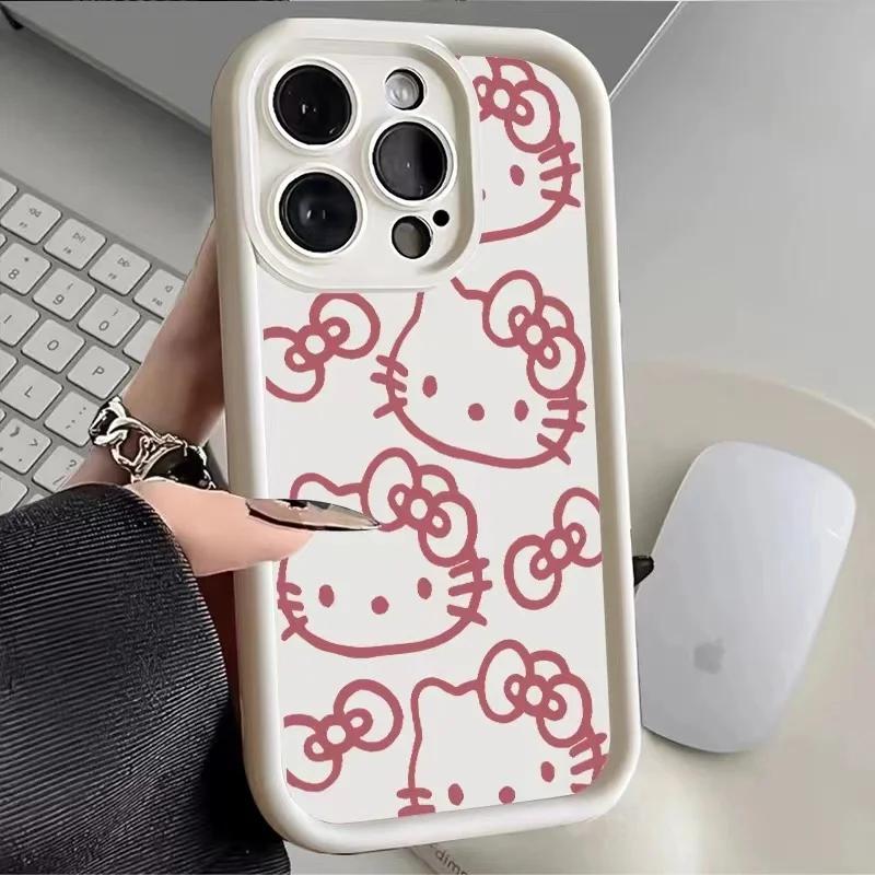 Sanrio Hello Kitty Phone Case For IPhone 16 15 14 13 12 11 Pro Max Mini XR XS X 7 8 Plus Soft TPU Back Cover