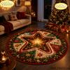3D Round Christmas Rug Non Slip Living Room Decorative Carpet Sofa Coffee Table Rug Washable Bedroom Festive Home Decor