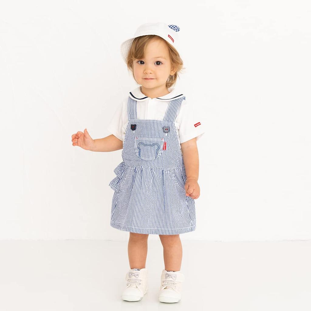 Miki House Hot Biscuits Jumper Skirt 72-1801-821 (100cm, Blue)