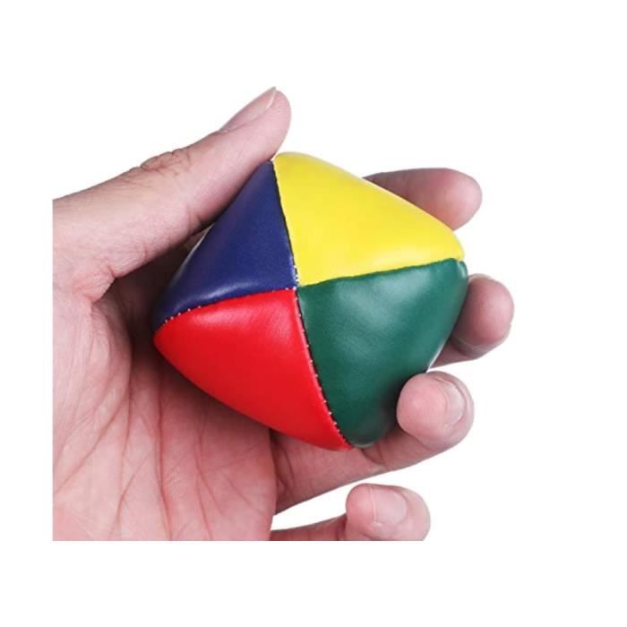 Pack de 6 balles de jonglage - Mini balles - Douces - Durables - 4 couleurs vives