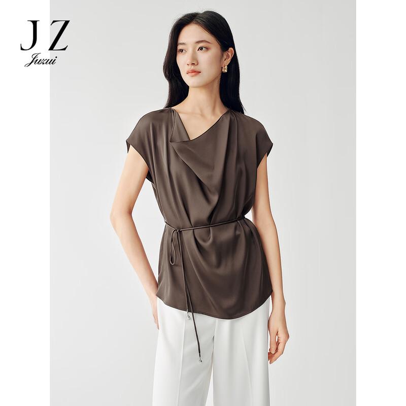 

JUZUI Women s Mulberry Silk Cowl Neck Top S