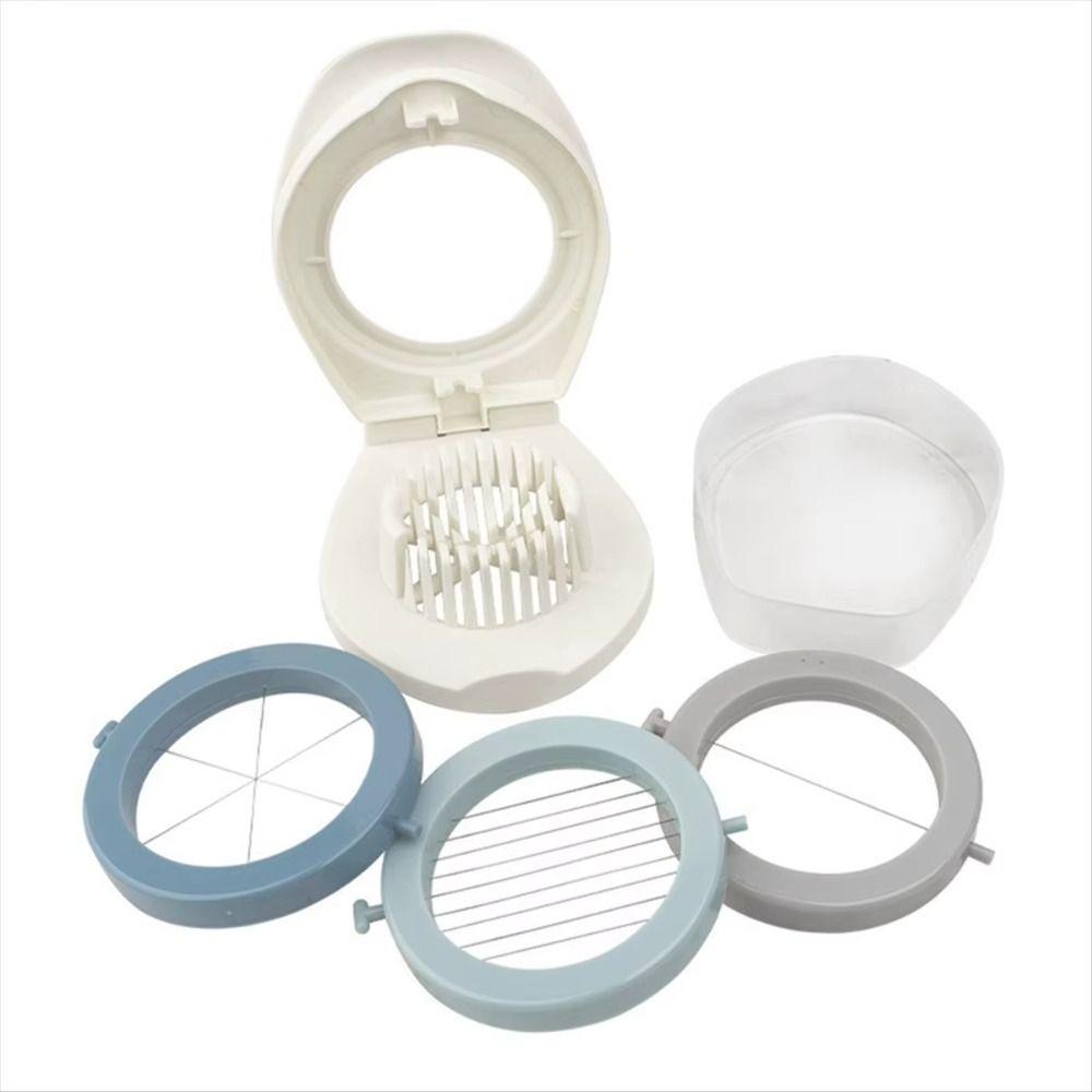 Manual Boiled Egg Cutter with Storage Box Fruit Garnish Chopper 3 in 1 Egg Slicer Kitchen Use