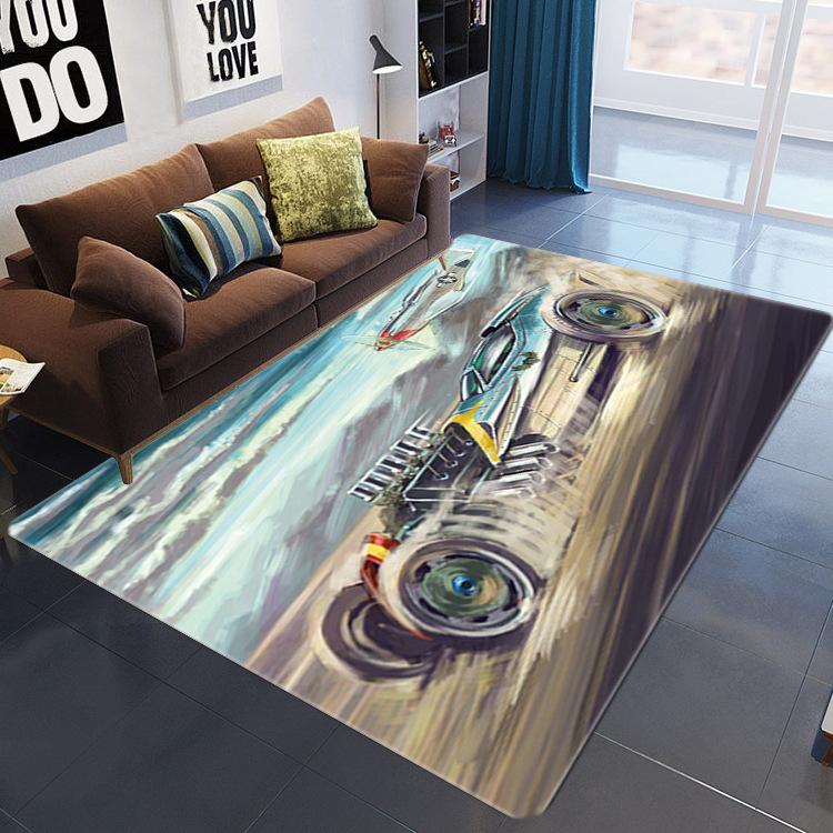 Nordic Style Carpet New Chinese Modern Simple Living Room Bedroom Full Of Non-Slip Carpet 3D Floor Mat