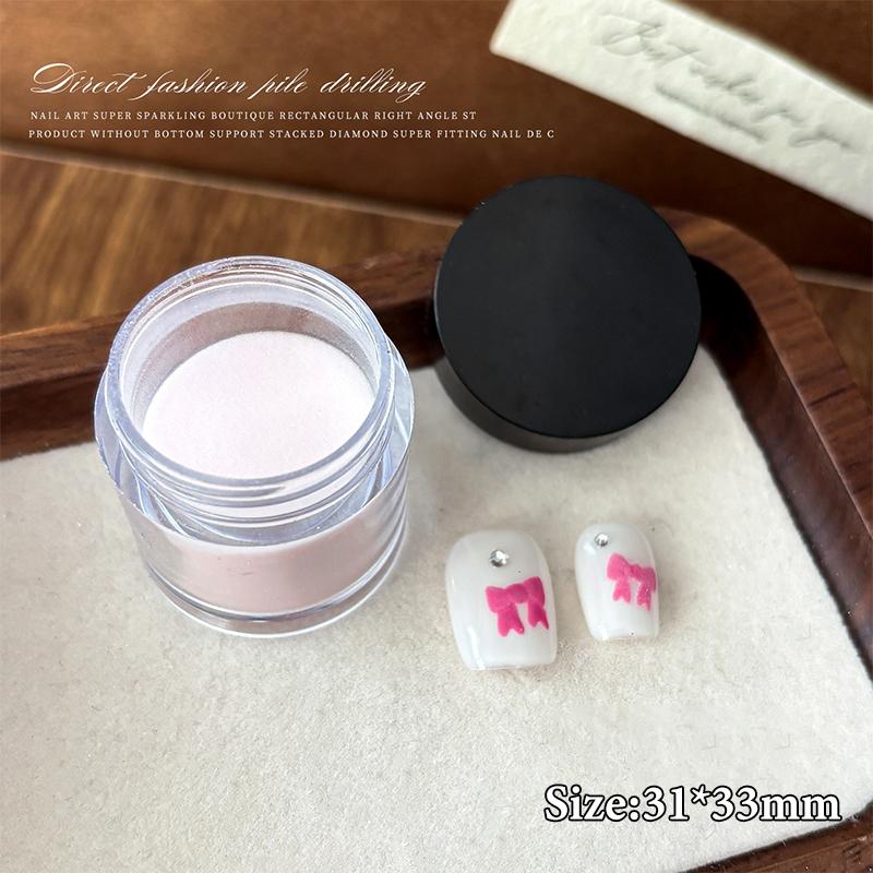 

1Jar Nail Art Powder Pink White Carved Patterns Velvet Frosted Powder Solid Color French Nail Extension Glitter Powder D розовый